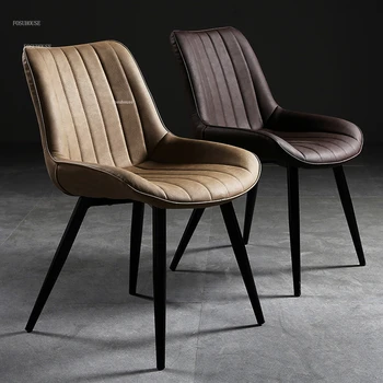 Скандинавские обеденные стулья из кованого железа, современная ресторанная мебель, обеденный стул с простой спинкой, легкие Роскошные офисные стулья для отдыха в отеле
