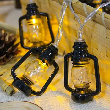 Наружные фонари с батарейным питанием, водонепроницаемая световая гирлянда, винтажная Керосиновая лампа, светодиодная лампа с дистанционным управлением, водонепроницаемый Хэллоуин