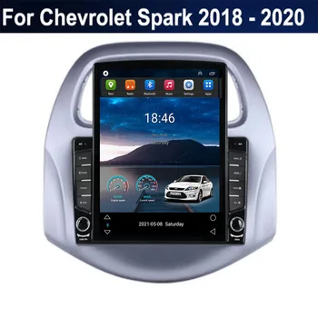 Для автомагнитолы Tesla Style 2Din Android 12 для Chevrolet Spark 2018-2035 Мультимедийный видеоплеер GPS Стерео Carplay DSP Камера