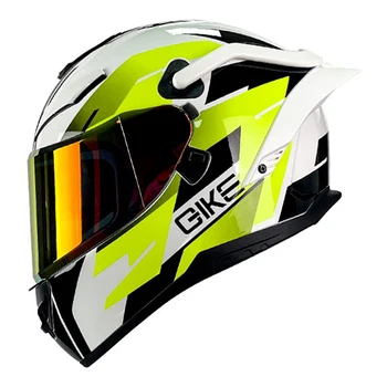 Флуоресцентно-желтые портативные байкерские шлемы для мотокросса, Износостойкие гоночные шлемы, дышащие мотоциклетные шлемы