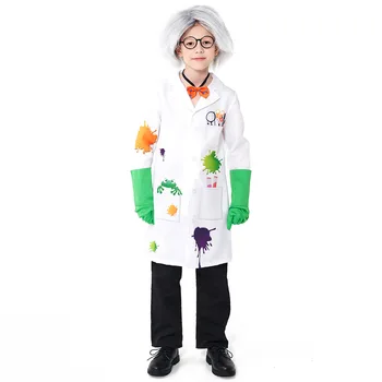 Детский косплей костюм Сумасшедшего ученого-лаборанта Комбинезон Игры Маскарадный костюм