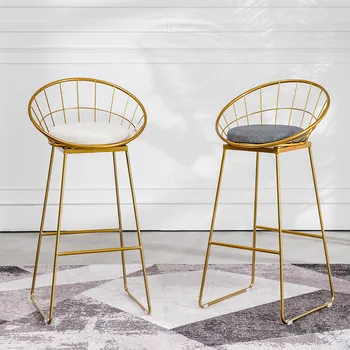 Современный барный стул, стулья для кормления, простой барный стул из кованого железа, золотой стул, современный обеденный стул, Барный стол в скандинавском стиле для отдыха, табуреты