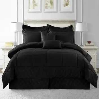 Набор черных одеял из 10 предметов, мягкая кровать Luruxy, размер сумки