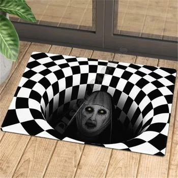 Коврик с иллюзией зомби 3D для внутреннего и наружного использования, нескользящий коврик для Хэллоуина