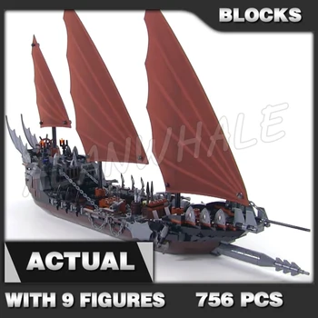 756шт Пиратский корабль Засада Лодка-призрак Орк катапульта Король мертвых 16018 Набор строительных блоков Совместим с моделью