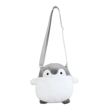 1шт Милый Пингвин Плюшевая сумка через плечо для детей Детские мультяшные сумки-мессенджеры Kawaii Плюшевые кошельки Рюкзак с мягкими животными для девочек