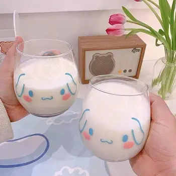 Sanrioed Аниме Мультфильм Cinnamoroll Hello Kittys Water Cup Ins Girl Heart Kawaii Термостойкий Стакан Для Молочного Напитка Праздничные Подарки